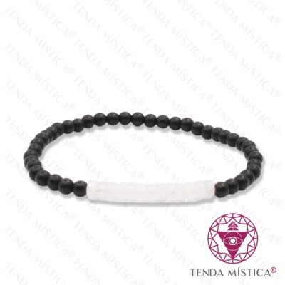 PULSEIRA ONIX MATT QUARTZO ROSA DISCOS 4MM