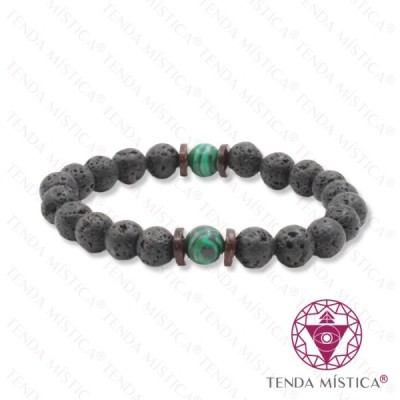 PULSEIRA VULCANICA C/ MALAQUITA 8MM