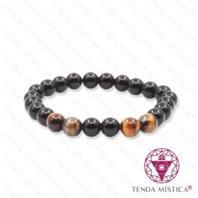 PULSEIRA TURMALINA E OLHO TIGRE