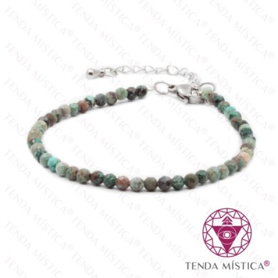 PULSEIRA TURQUESA AFRICANA 3MM C/ AÇO