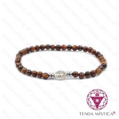 PULSEIRA OLHO TIGRE DISCOS HEMATITE S. BENTO