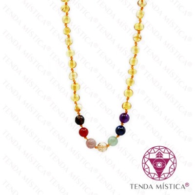 COLAR AMBAR BAROQUE CHAKRAS 32CM TNBAP121