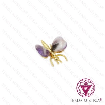 BORBOLETA CORAÇÃO DOURADO (AMETISTA)