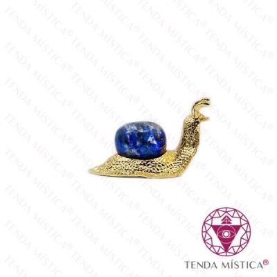 CARACOL DOURADO LAPIS LAZULI