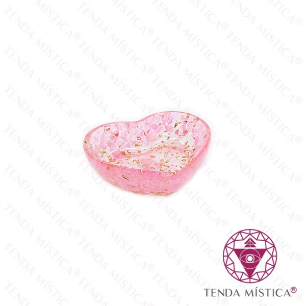 Orgonite Taça Coração Quartzo Rosa