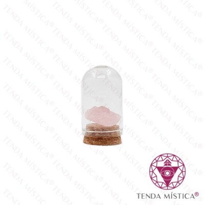 FRASCO VIDRO QUARTZO ROSA